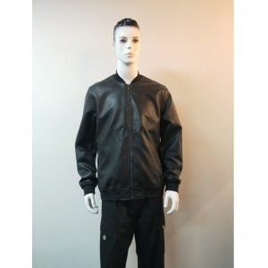 Jacheta PU de culoare neagră pentru bărbați RLMPJ0002