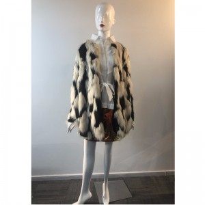 LADIES 'ZEBRA PRINT FUR COAT RLWF0003